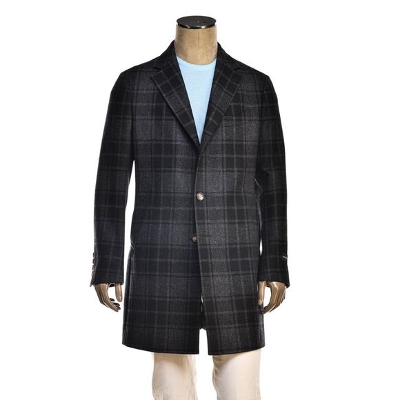 Fiore di Napoli Plaid Wool-Cashmere Overcoat